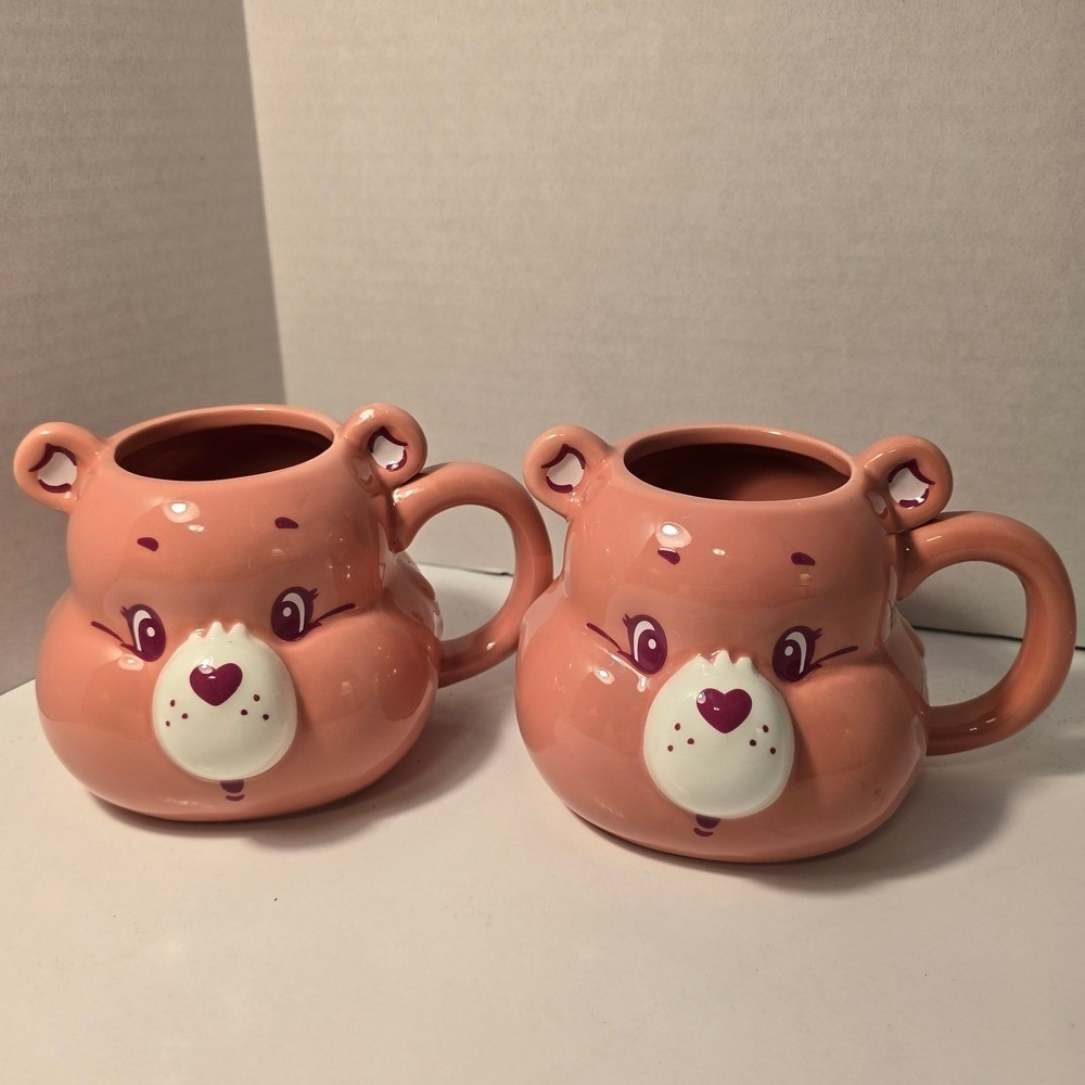 Care Bears‎ Pink Mugs Set Cute Love Heart two